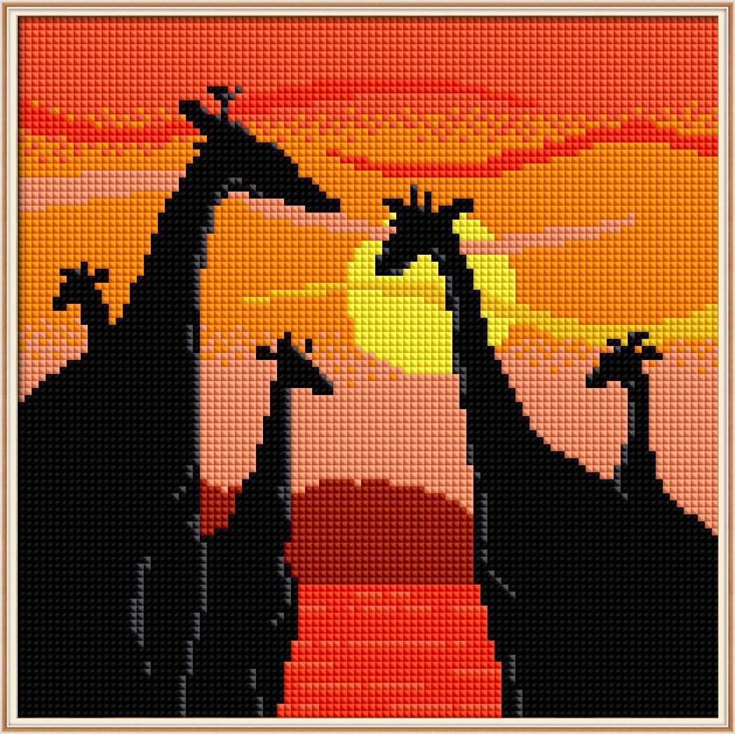 Жираф на закате картина